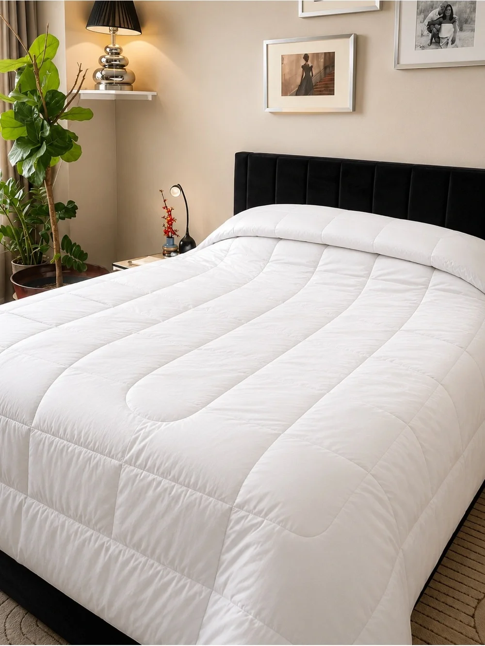 DOWN QUEEN Queen Down Filled Comforter White Luxury Bedding All Season Hotel Sty